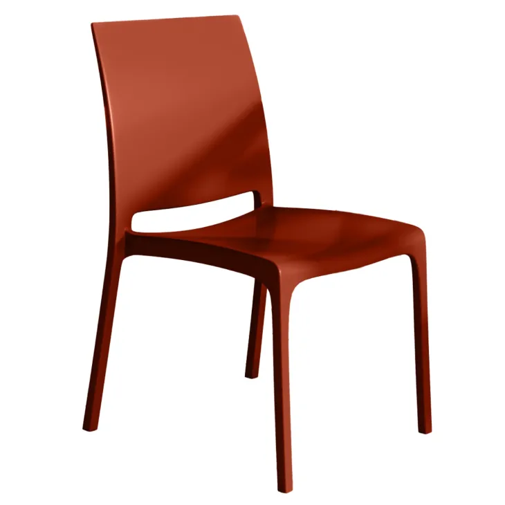 Sedia polipropilene impilabile rosso mattone Tape Gihome®