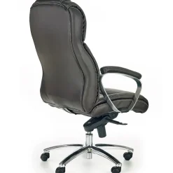 Sedia poltrona da ufficio con braccioli in pelle ecopelle marrone scuro Jasper