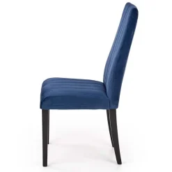 Sedia sala da pranzo imbottita in velluto blu Soledad