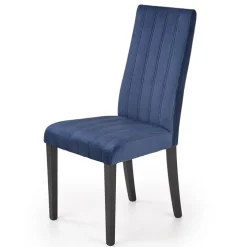 Sedia sala da pranzo imbottita in velluto blu Soledad