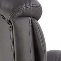 Sedia ufficio con ruote e braccioli imbottita in ecopelle nero Serafino