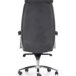 Sedia ufficio con ruote e braccioli imbottita in ecopelle nero Serafino
