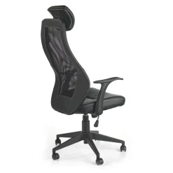 Sedia ufficio con ruote in ecopelle nero Valiente