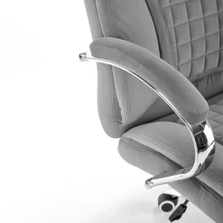 Sedia ufficio con ruote regolabile in velluto grigio Argor
