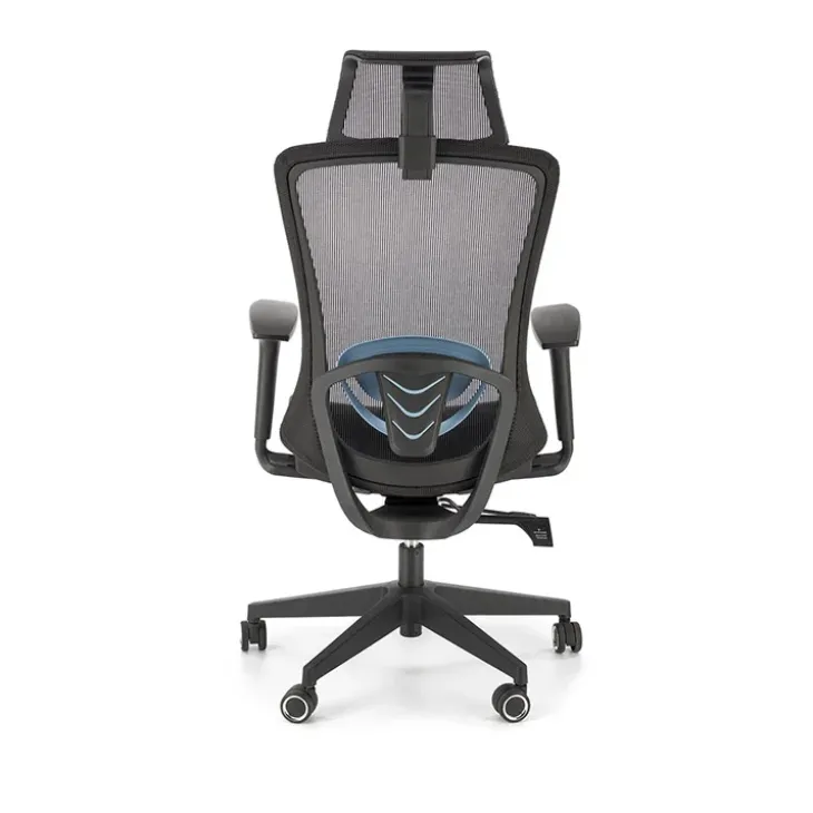 Sedia ufficio regolabile con ruote in tessuto nero Bonito