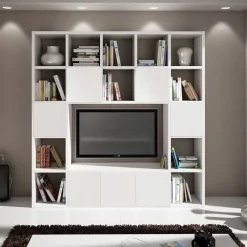 Set 2 antine 41x41cm bianco frassinato per libreria e parete attrezzata Kubic
