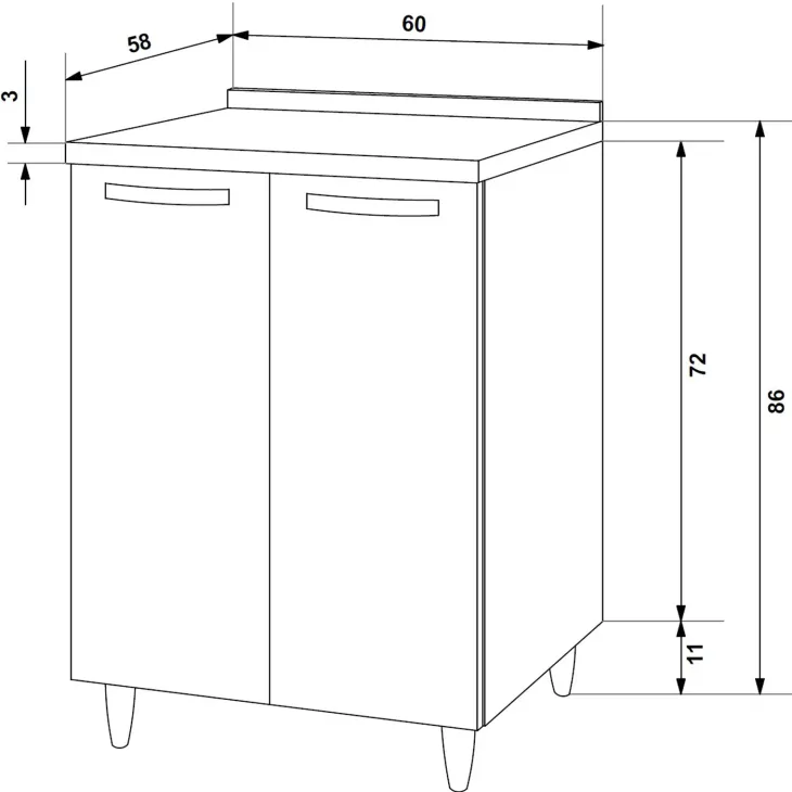 Set base e pensile cucina 60cm 2 ante rovere olmo Talise