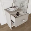 Set 2 comodini moderni 40x59h cm 1 cassetto beige Emporio