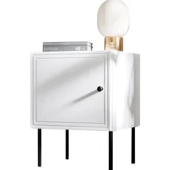 Set 2 comodini 45x59h cm 1 anta bianco opaco Stark