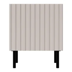 Set 2 comodini 45x54h cm 1 anta con frontali cannettati beige Ziggy