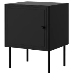 Set 2 comodini 45x59h cm 1 anta nero opaco Stark