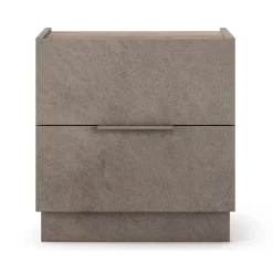Set 2 comodini 50x52h cm 2 cassetti marrone bronzo rovere scuro Silky