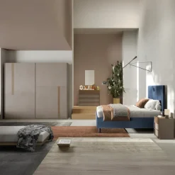 Set 2 comodini 52x58h cm 3 cassetti marrone bronzo rovere scuro Riace