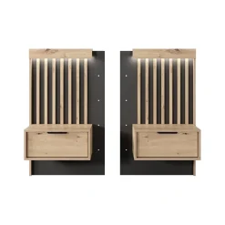Set comodini 50x104h cm con cassetto rovere antracite Rubik