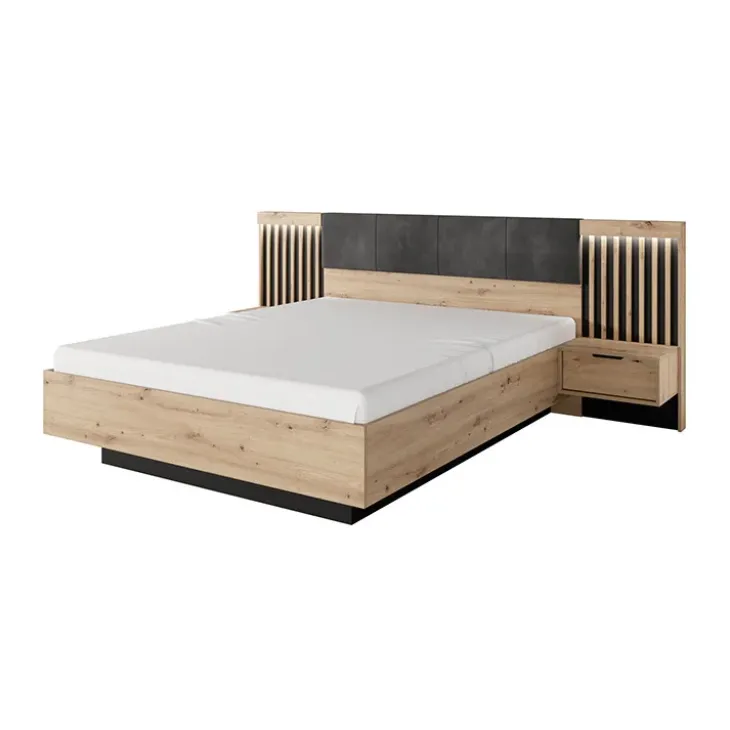 Set comodini 50x104h cm con cassetto rovere antracite Rubik