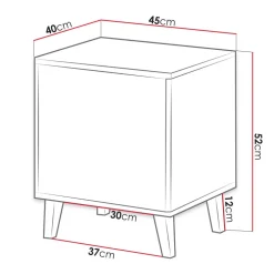 Set 2 comodini 45x52h cm moderni cannettato antracite Essence