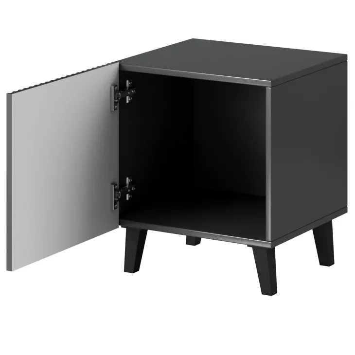Set 2 comodini 45x52h cm moderni cannettato antracite Essence