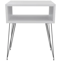 Set 2 comodini 45x59h cm moderni design industrial bianco Jamar