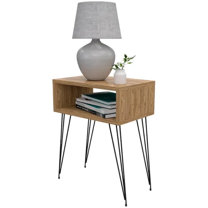 Set 2 comodini 45x59h cm moderni design industrial rovere Jamar