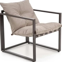 Set da giardino divano, poltrona, tavolino in vetro nero marrone Surat