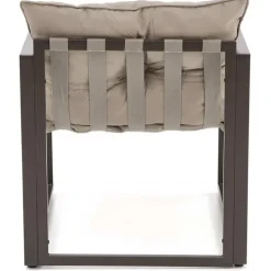 Set da giardino divano, poltrona, tavolino in vetro nero marrone Surat