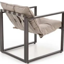 Set da giardino divano, poltrona, tavolino in vetro nero marrone Surat