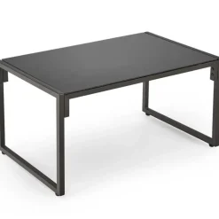 Set da giardino divano, poltrona, tavolino in vetro nero marrone Surat
