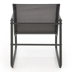 Set giardino relax 75x45cm 2 sedie divano e tavolino acciaio grigio Eden