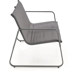 Set giardino relax 75x45cm 2 sedie divano e tavolino acciaio grigio Eden