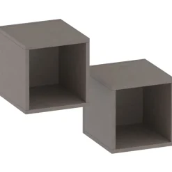 Set 2 mensole cubotti 28x29h cm pensili da parete marrone bronzo Sunset