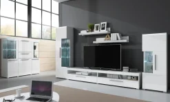 Set 2 mensole 90x15h cm da parete bianco lucido Frisk