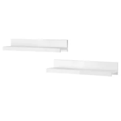 Set 2 mensole 90x15h cm da parete bianco lucido Frisk