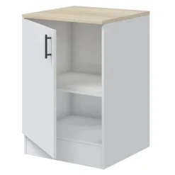 Set mobili base per cucina 180 cm componibile bianco lucido rovere Kimera