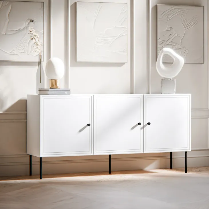Set mobili soggiorno completo bianco opaco Stark 2