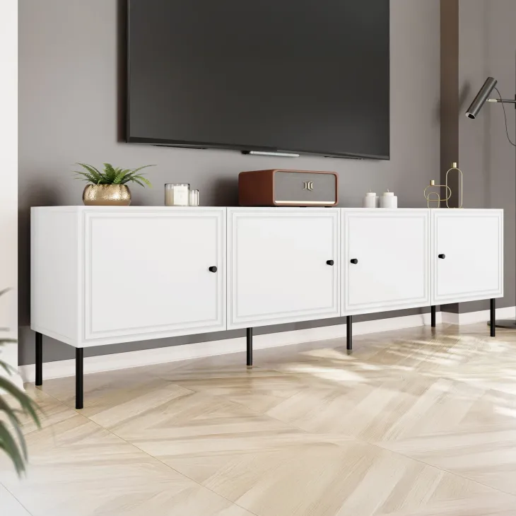 Set mobili soggiorno completo bianco opaco Stark 2