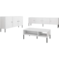 Set mobili soggiorno completo bianco opaco Stark 2