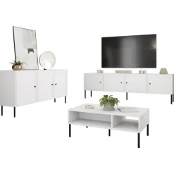 Set mobili soggiorno completo bianco opaco Stark 2