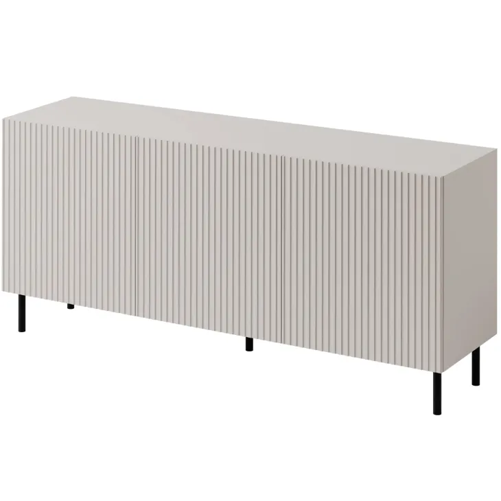 Set mobili soggiorno completo con frontali cannettati beige Ziggy 2