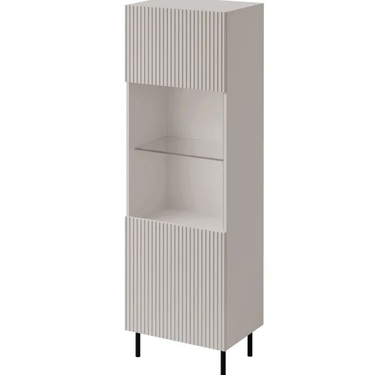 Set mobili soggiorno completo con frontali cannettati beige Ziggy 2