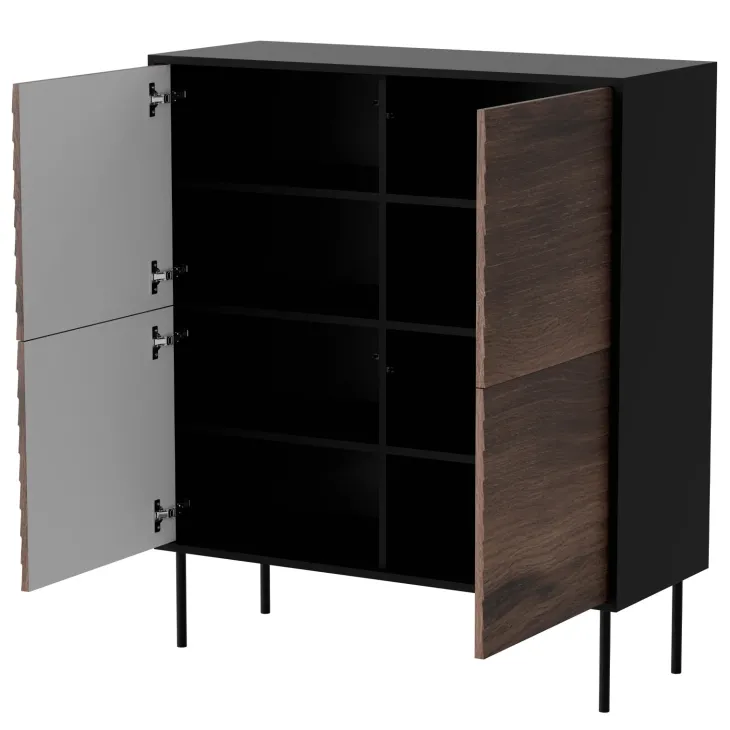 Set mobili soggiorno completo moderno noce nero Wild