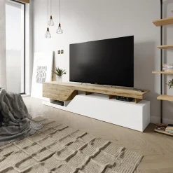 Set mobili soggiorno completo rovere bianco Modesta