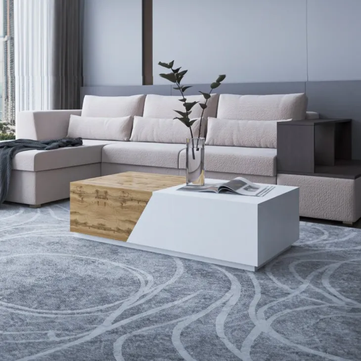 Set mobili soggiorno completo rovere bianco Modesta