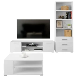 Set mobili soggiorno completo design moderno bianco Pastello 2