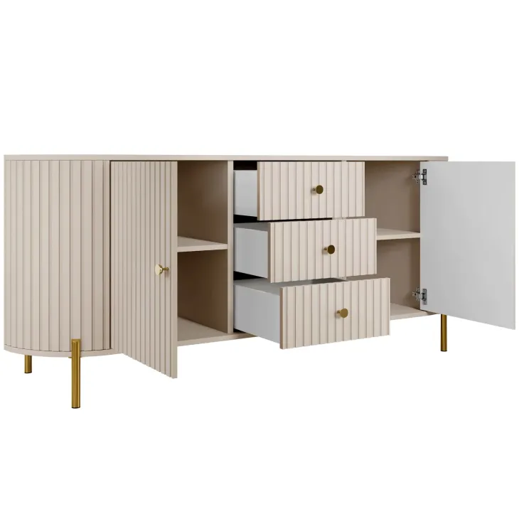 Set mobili soggiorno completo cannettato beige cashmere Zurik 1