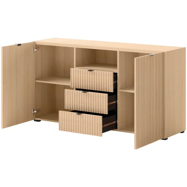 Set mobili soggiorno completo cannettato rovere Sally