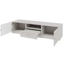 Set mobili soggiorno completo cannettato beige cashmere Rolly