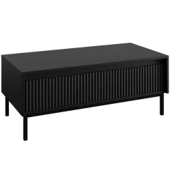 Set mobili soggiorno completo design cannettato nero Strike