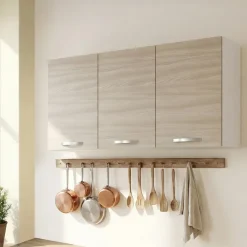 Set 3 pensili cucina 120x72hcm reversibili 3 ante rovere olmo Talise