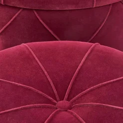 Set 2 pouf moderno contenitore in velluto bordeaux Emil