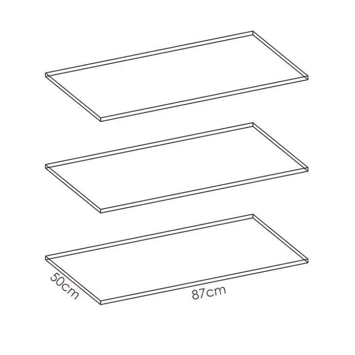 Set 3 ripiani 87x50cm bianco per armadio 180cm Royal